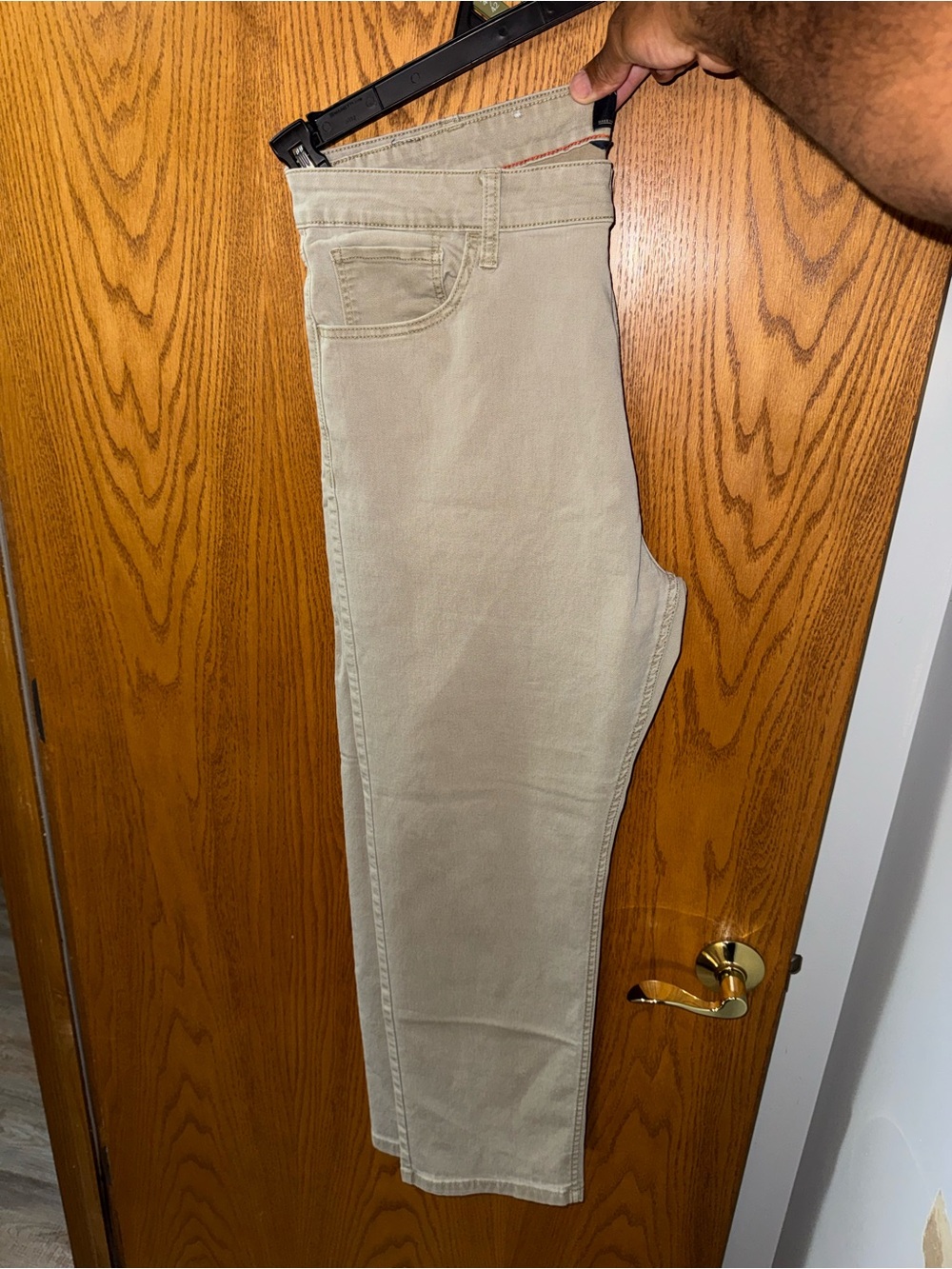 Classic Men's Straight Fit Jeans in Beige